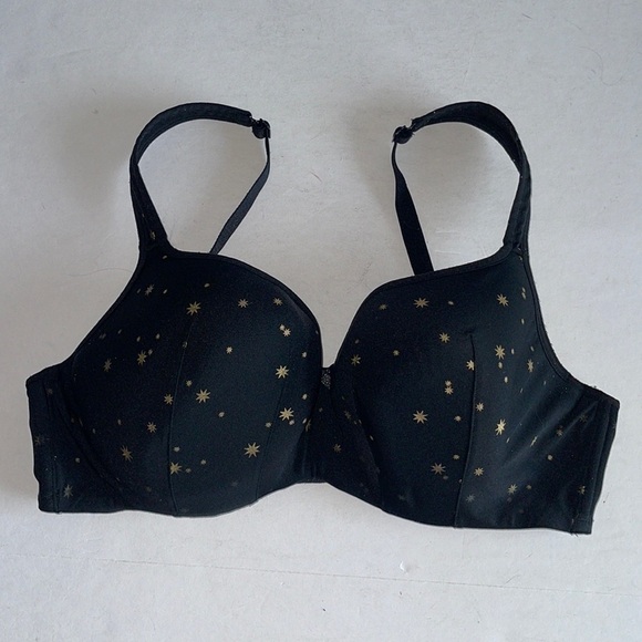 Cacique Black Gold Star Underwire Full Coverage Bra - Picture 1 of 4
